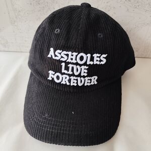 4/$50⭐️Linda Finegold Black Corduroy ALF Logo Cap